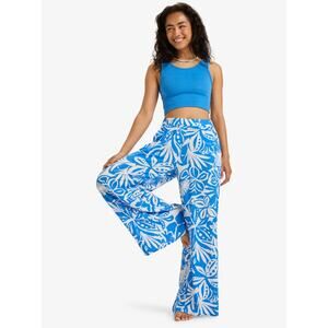 Midnight New Avenue Blue & White Floral Wide-Leg Trousers – Size XL, Viscose